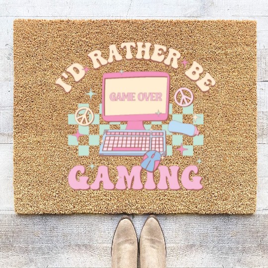 I'd Rather Be Gaming, Happy Game Day Coir Doormats