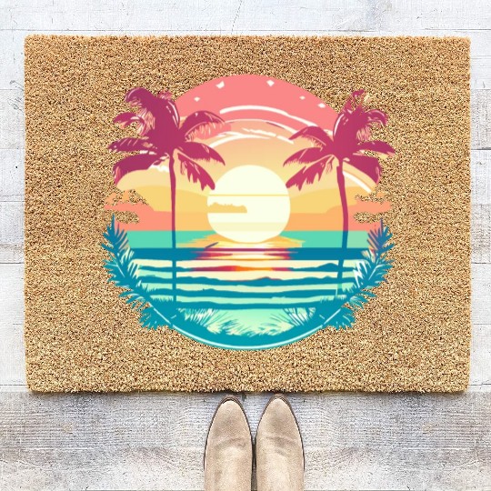 Tropical Serenity Sunset Coir Doormats