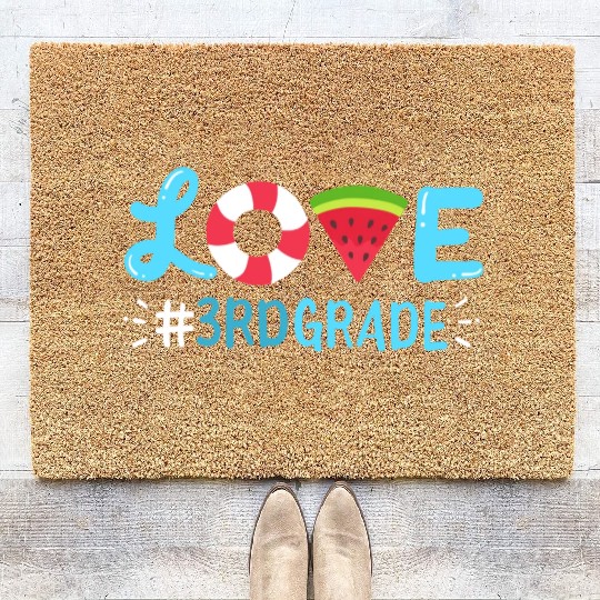 3rd Grade Watermelon Summer Student nature Coir Doormats