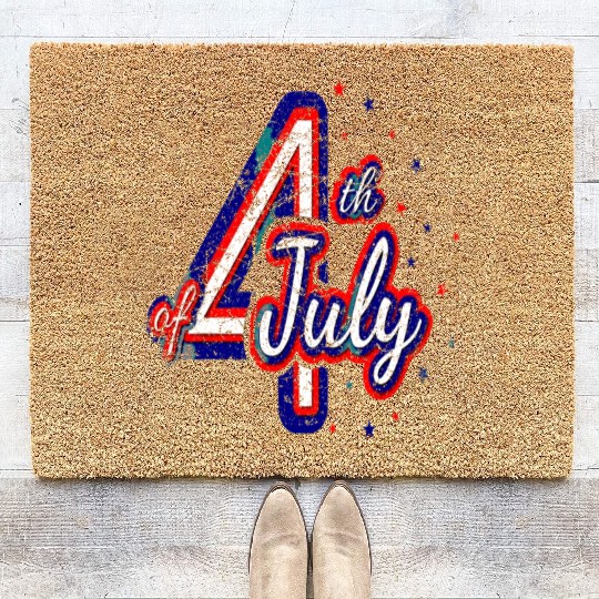 4th July Independence Day United States Vintage Di Coir Doormats