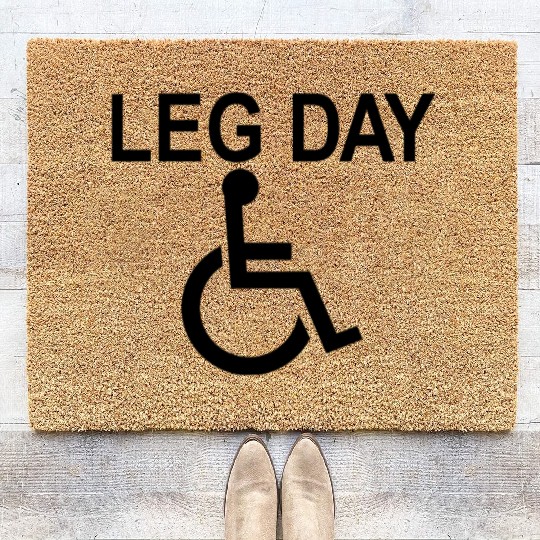 Handicapped Leg Day Handicapped Disabled Handicap Coir Doormats