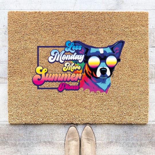 Less Monday, More Summer | Beach Party Dog Lovers Coir Doormats