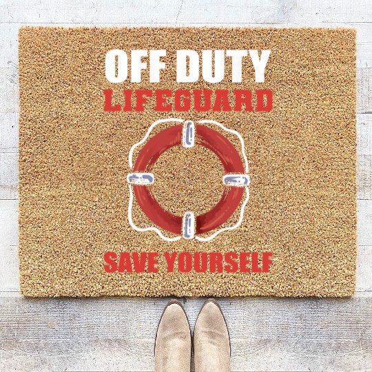 Off Duty Lifeguard Beach Attendant Gift Coir Doormats
