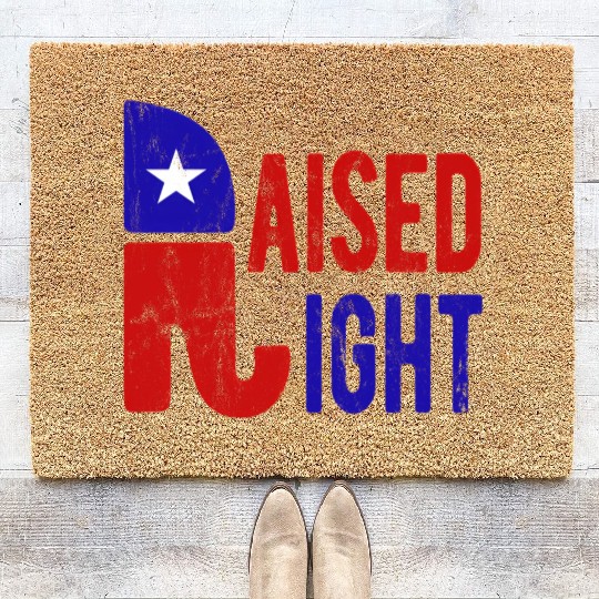 Raised Right Proud Republican Elephant Logo Usa Coir Doormats