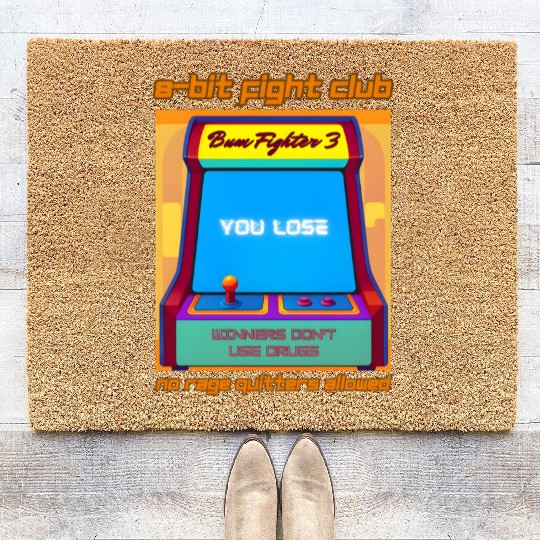 Funny Retro Gaming 80s Arcade 8-Bit Gamer Humor Coir Doormats