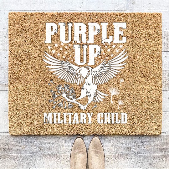 Purple Up Military Child We Wear Purple Military Coir Doormats