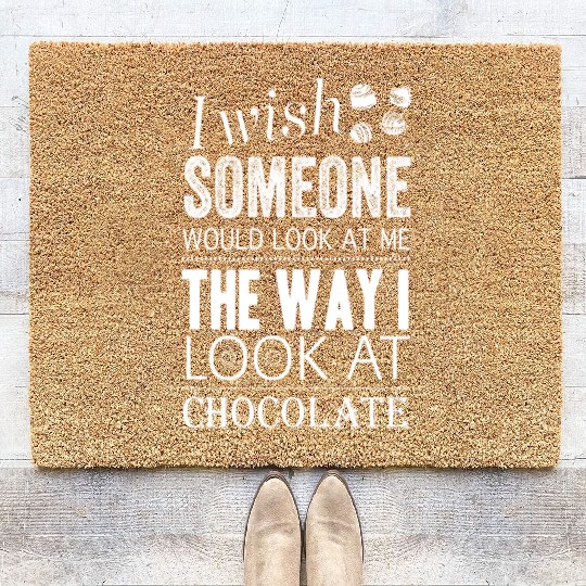 Funny Chocolate Lover Womens Mens Vintage Type Coir Doormats