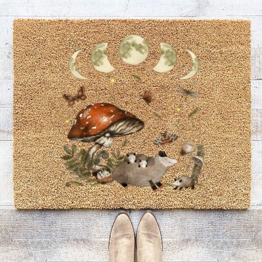 Possum Opossum Lover Owner Cottagecore Goblincore Coir Doormats