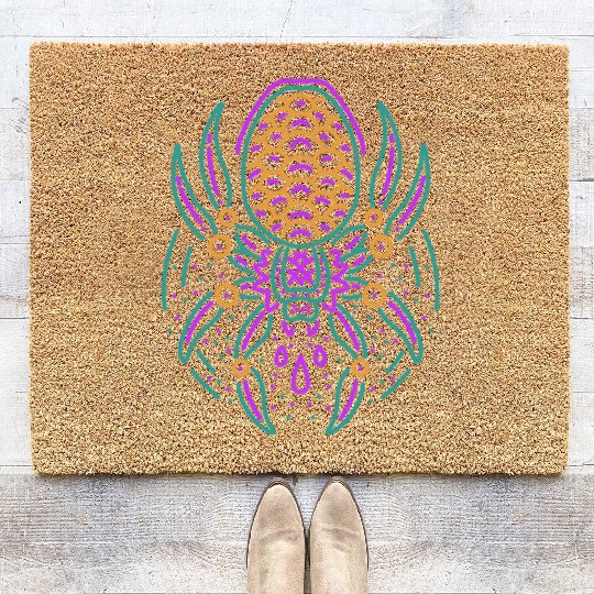 Spider Neon Tattoo Style Coir Doormats