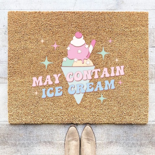 May Contain Ice Cream, Happy Summer Holiday Coir Doormats