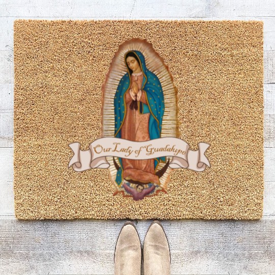 Lady Virgin of Guadalupe Virgen De Guadalupe Coir Doormats