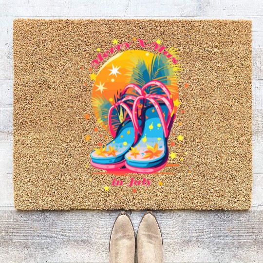"Beach Bound Booties | "Christmas in July" Flip Coir Doormats
