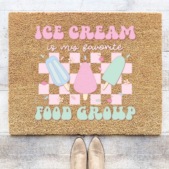 Ice Cream Is My Favorite Food Group Summer Holiday Coir Doormats