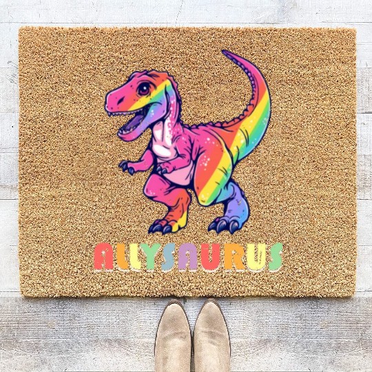 Allysaurus LGBT Dino Transgender Lesbian Gay Pun Coir Doormats