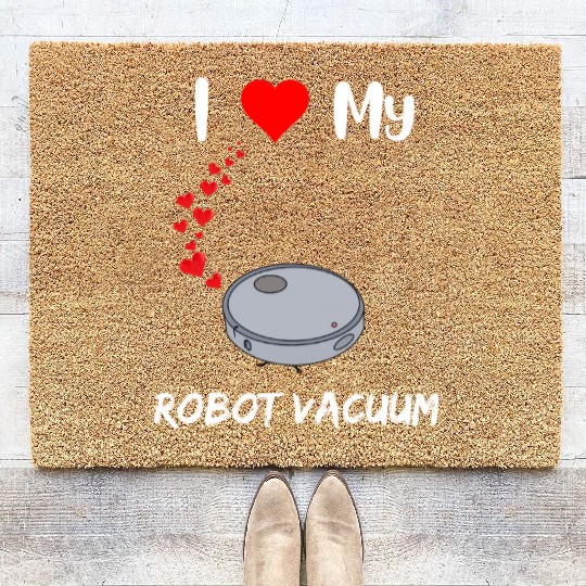 Robot Vacuum Lover Funny Robot House Cleaner Doing Coir Doormats