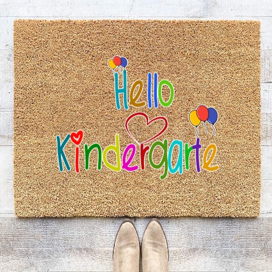 Hello Kindergarten Back To School Coir Doormats Heart