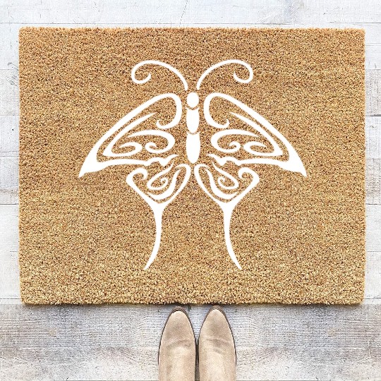 Tribal Butterfly Tattoo nostalgia Coir Doormats
