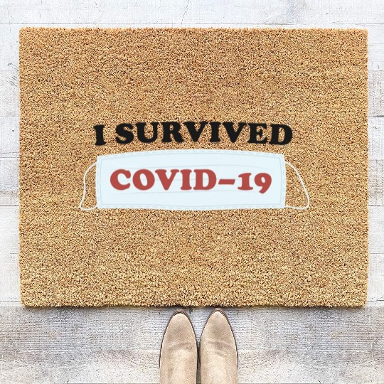 I SURVIVED COVID19 green Coir Doormats