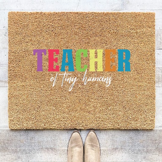 Teacher Of Tiny Humans Kindergarten Autism Coir Doormats