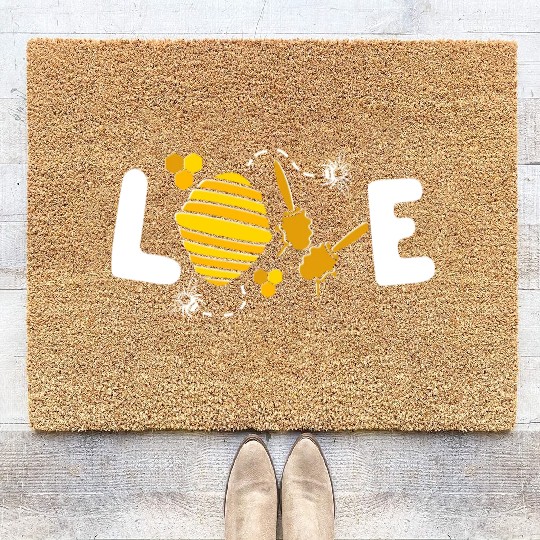 Save The Bees Bumblebee Love Bees Coir Doormats
