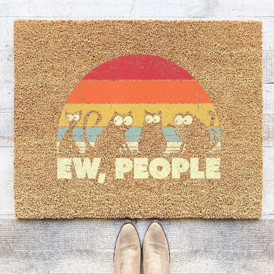 Funny Cat Coir Doormats Retro Style Ew People Coir Doormats
