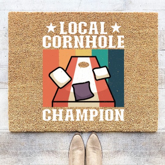 Local Cornhole Champion Bean Bag Lover Coir Doormats