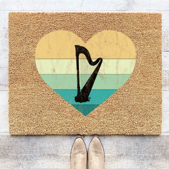 Ireland I Love Irish Harp Coir Doormats