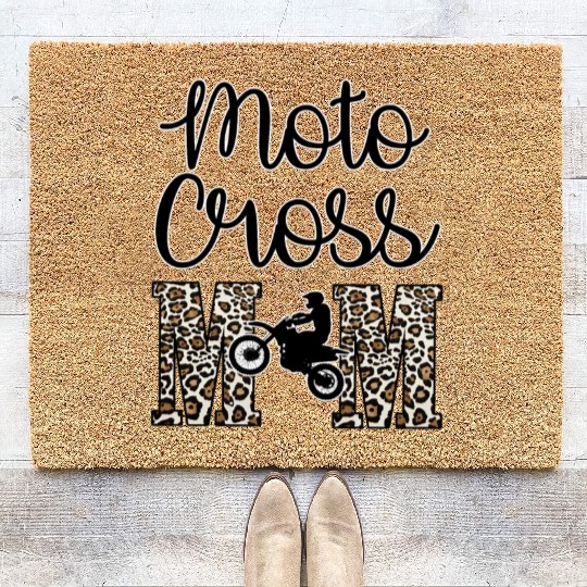 Moto X Motocross Mama Mom Racing Dirtbike Race Day Coir Doormats