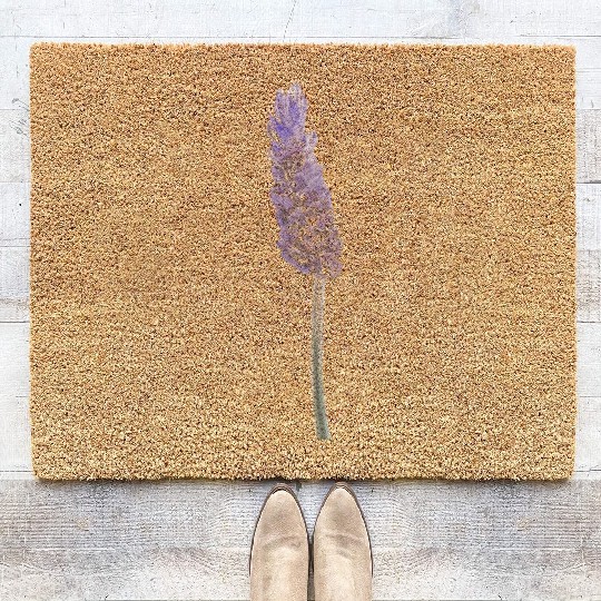 Lavender Flower Illustration Coir Doormats