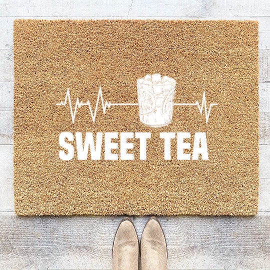 Great Sweet Tea Glass Heartbeat Motif Coir Doormats
