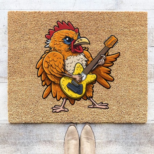 Groovy Cheese: Strumming to Cheesy Melodies Coir Doormats