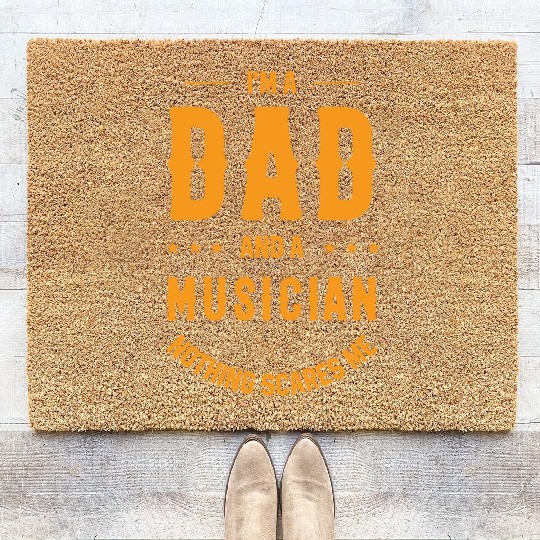 I m A Dad And Musician Funny Job Coir Doormats