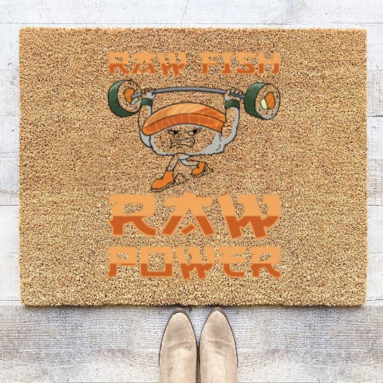 Japanese Food Sushi Lover Bodybuilder Fitness Coir Doormats