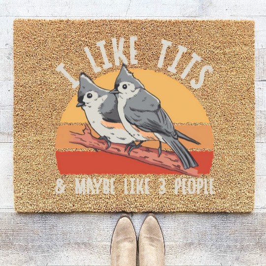 Bird Watcher Retro Vintage Tit Coir Doormats