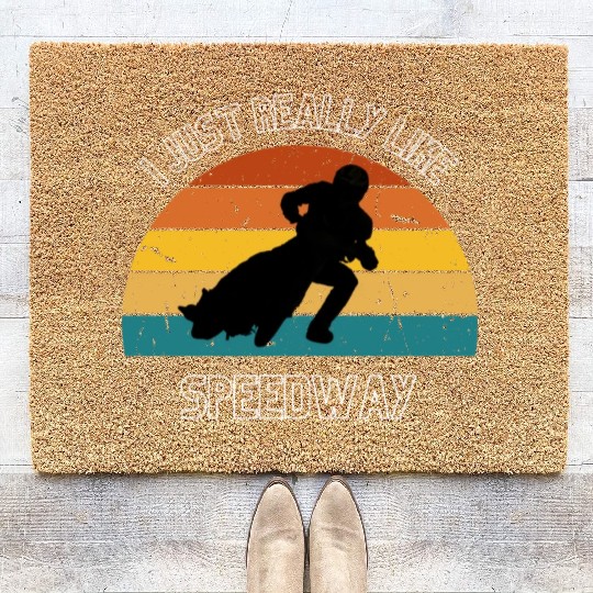 I JUST REALLY LIKE SPEEDWAY Coir Doormats