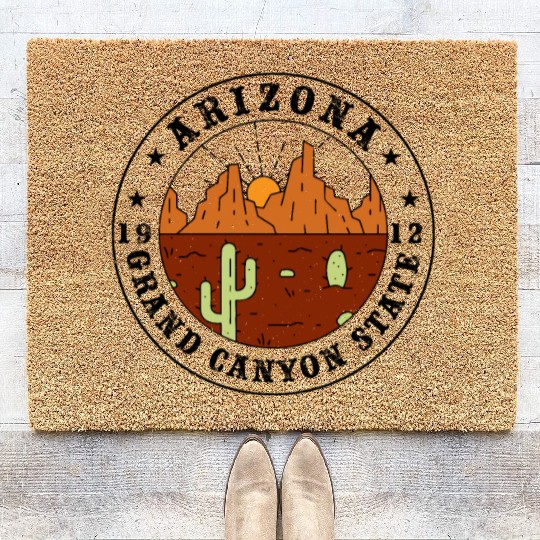 Arizonna Grand canyon state 1912 sunset land Coir Doormats