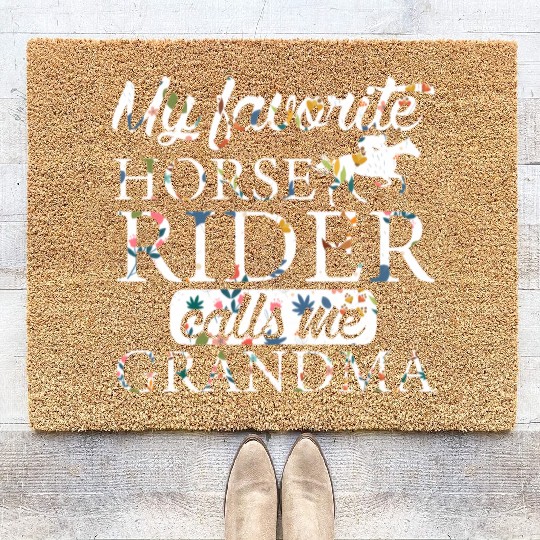 My Favorite Horse Rider Calls Me Grandma Sunflower Coir Doormats