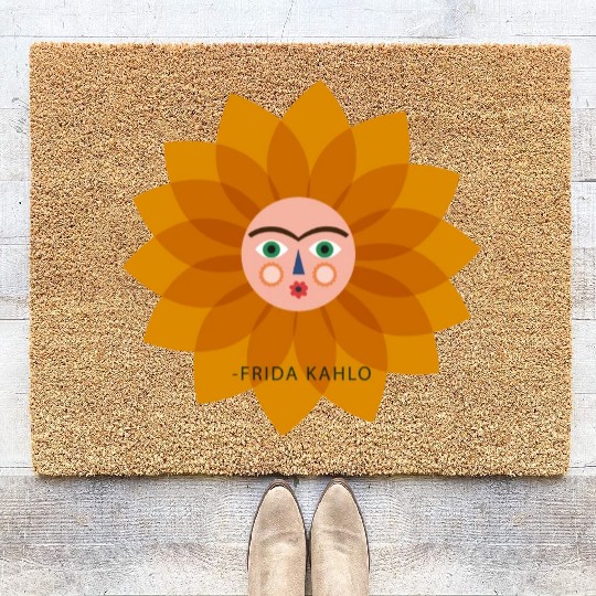 Cute Summer Vacation Frida Kahlo Sun Viva La Vida Coir Doormats