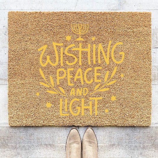 Wishing Peace And Light This Hanukkah Coir Doormats