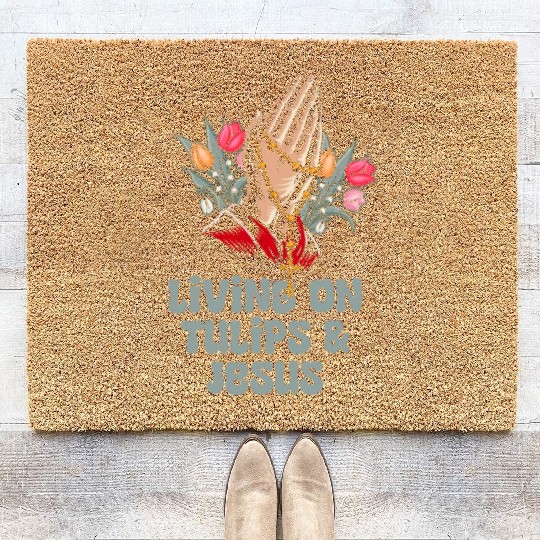 Tulip Gardening Jesus Coir Doormats