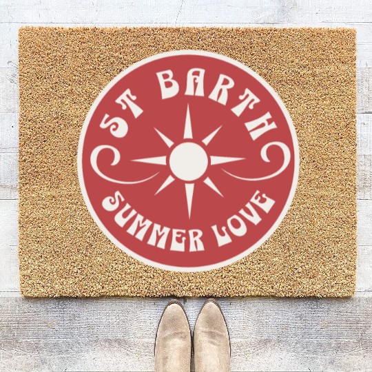 Saint Barthelemy Caribbean Summer Love Coir Doormats