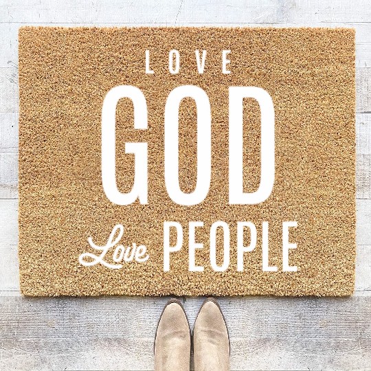 Spread Love, Embrace Faith - Love God Love People Coir Doormats