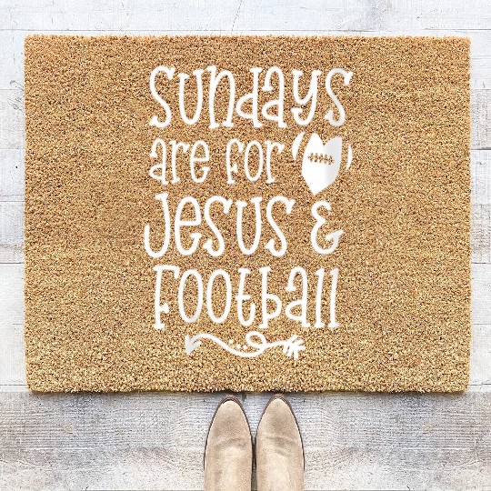 Sundays Are For Jesus And Football Game Day Coir Doormats