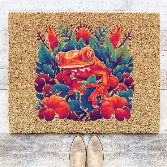 Wild Poison Frog Goth Goblincore Fairycore Gothic Coir Doormats