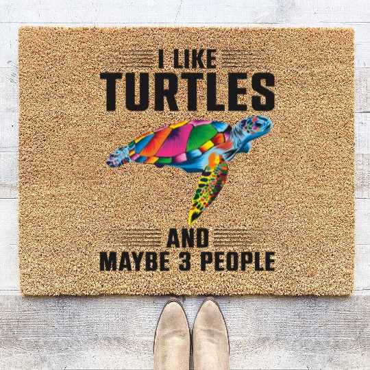 Sea Turtle Tortoise I Like Turtles Coir Doormats