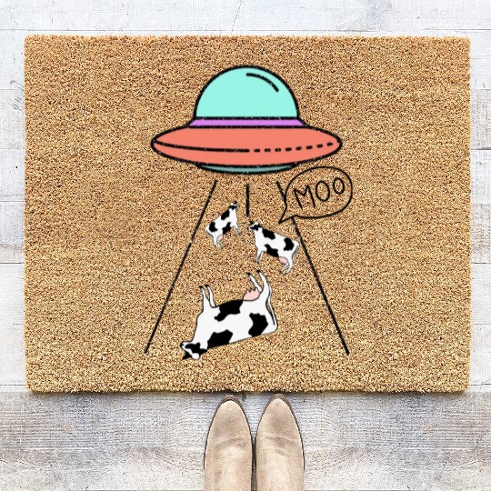 MOO the Truth Is Out There Area 51 Alien Ufo Coir Doormats