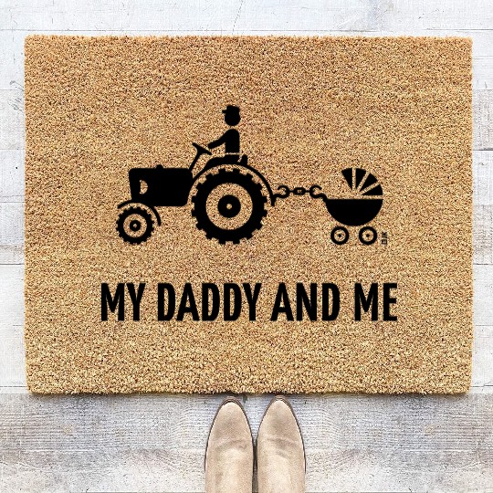 My Daddy And Me (Tractor & Stroller / Buggy / B) Coir Doormats