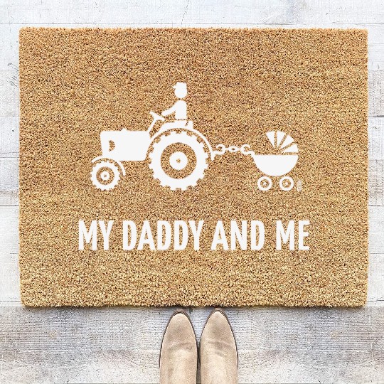 My Daddy And Me (Tractor & Stroller / Buggy / W) Coir Doormats