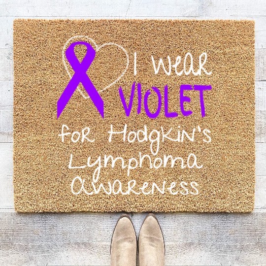 I Wear Violet For Hodgkins Lymphoma Awareness Coir Doormats
