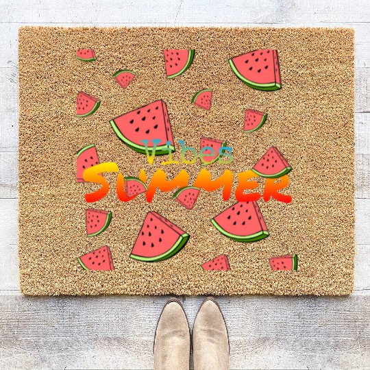 Vibes Summer ,watermelon , Summer design Coir Doormats